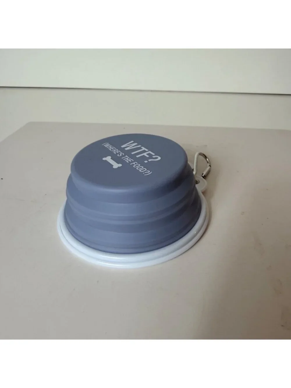 Collapsible Silicone Travel Dog Bowl Set of 2 Carabiners Pet Park Walks Portable
